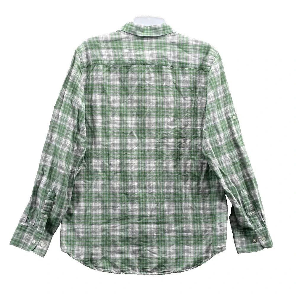 Banana Republic Linen Blend Shirt Men Large Western Outdoor Coastal Academia 90s